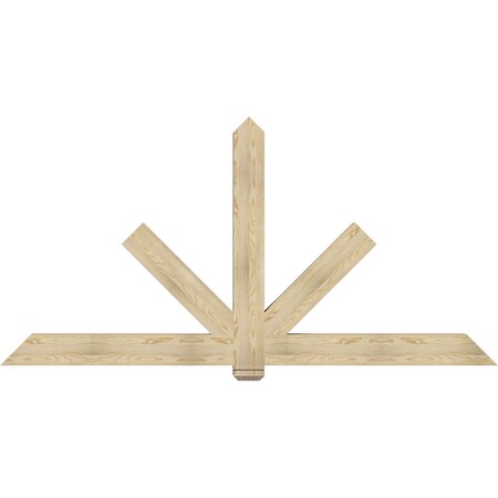 Ekena Millwork Kennewick Rough Sawn Timber Gable Bracket, Douglas Fir, 96"W x 48"H x 4"D x 6"F, 12/12 Pitch GBW096X48X0406KEN00RDF